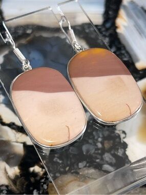 Brown Mookaite Earrings 2”